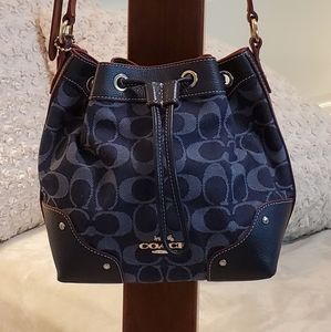 Coach Blue Signature Bucket Bag